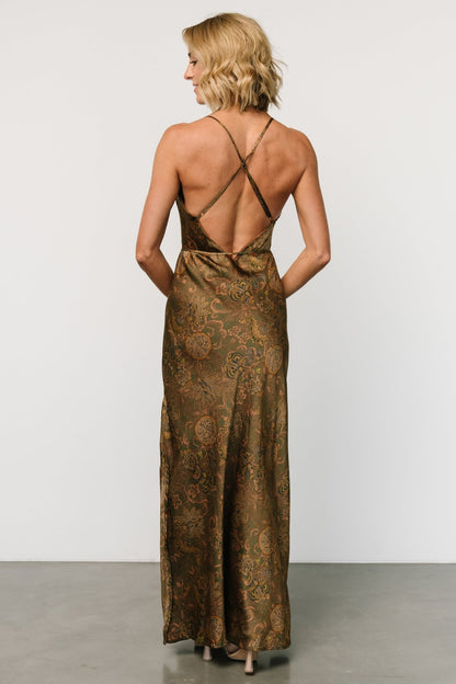 Reno Slip Maxi Dress | Brown + Olive - Baltic Born