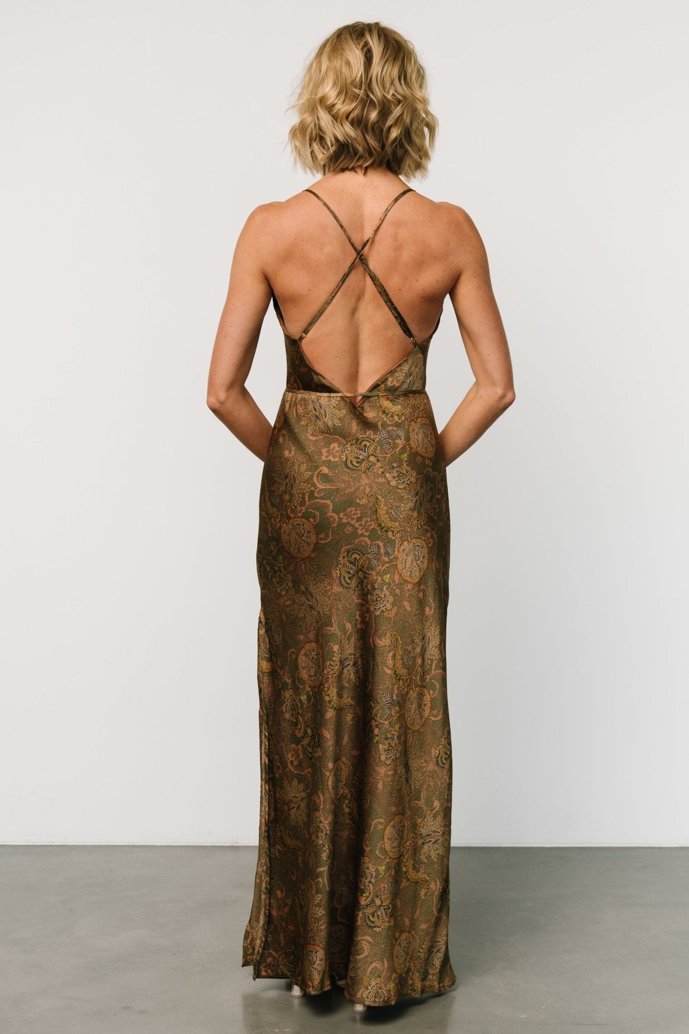 Reno Slip Maxi Dress | Brown + Olive - Baltic Born