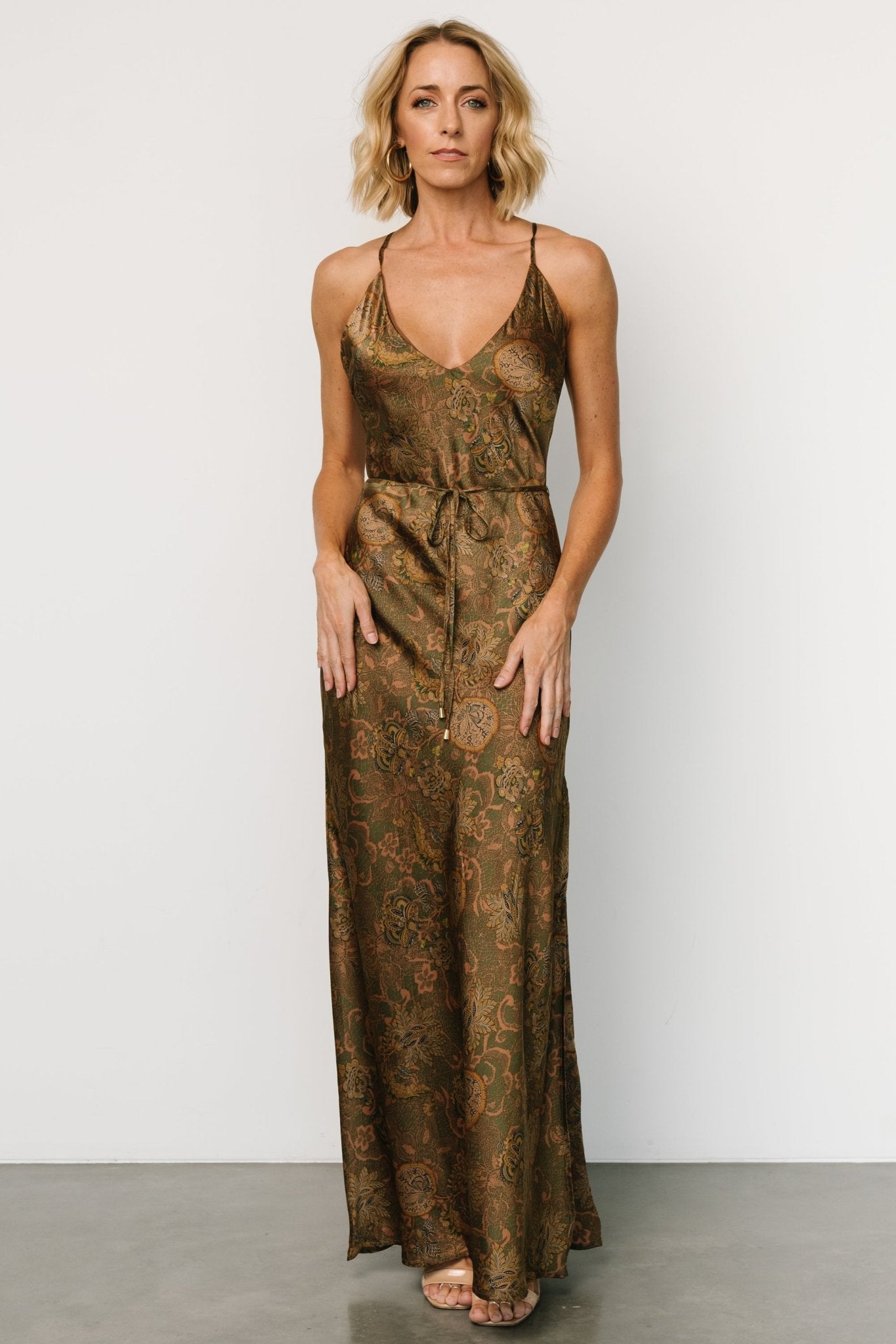 Reno Slip Maxi Dress | Brown + Olive - Baltic Born