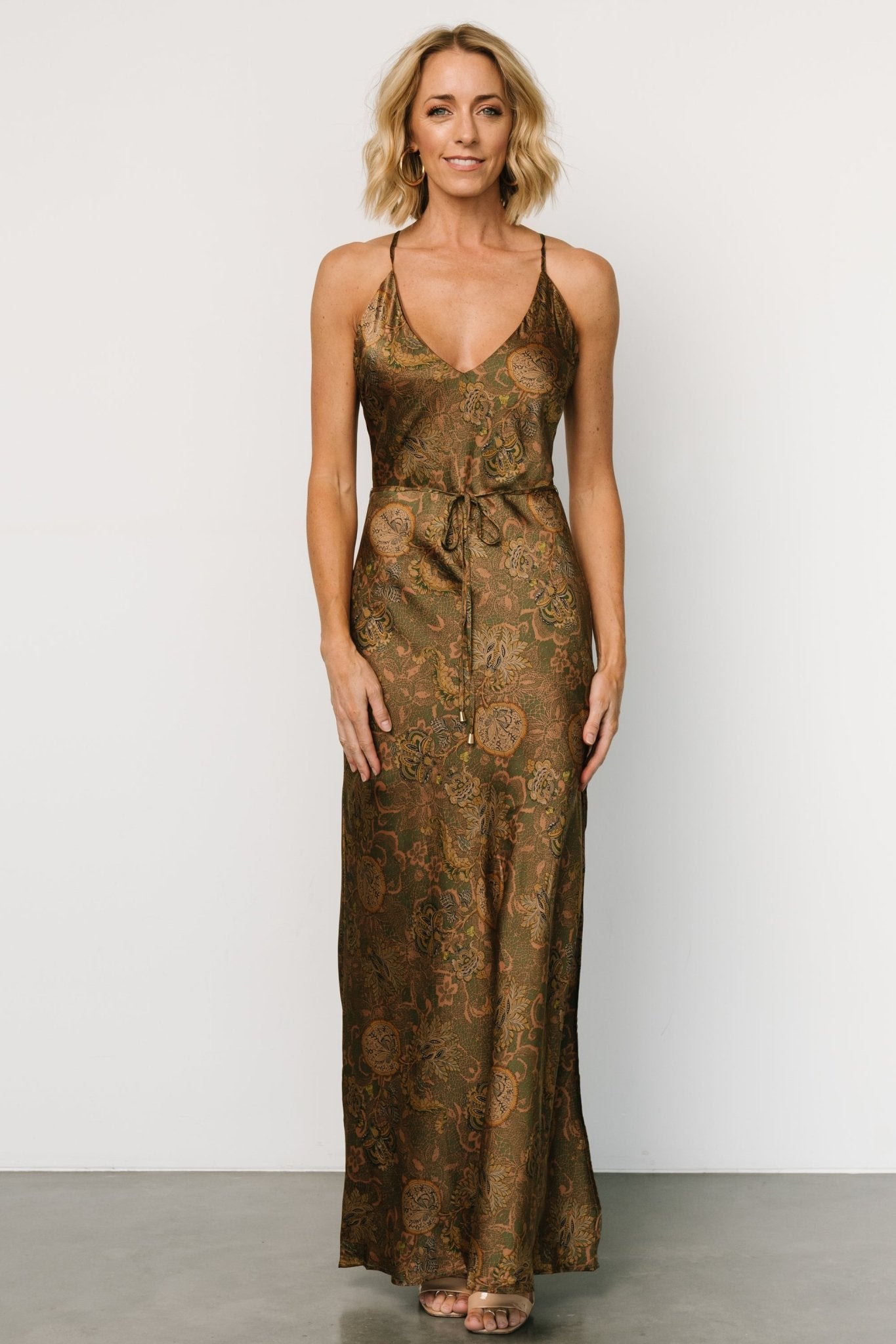 Reno Slip Maxi Dress | Brown + Olive - Baltic Born