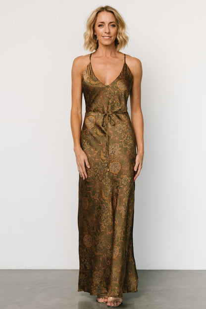 Reno Slip Maxi Dress | Brown + Olive - Baltic Born