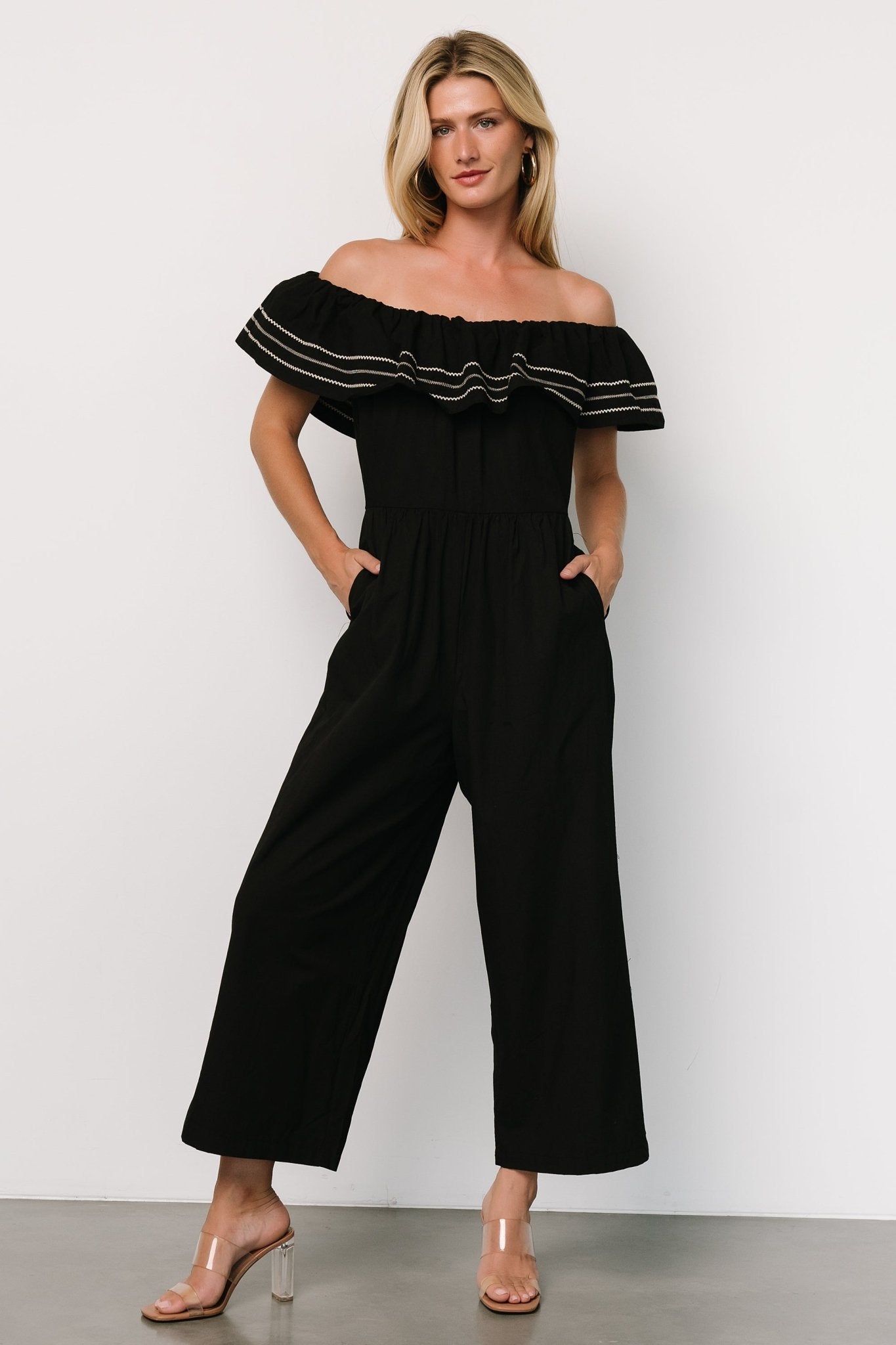 Reyna Off Shoulder Jumpsuit | Black - Baltic Born