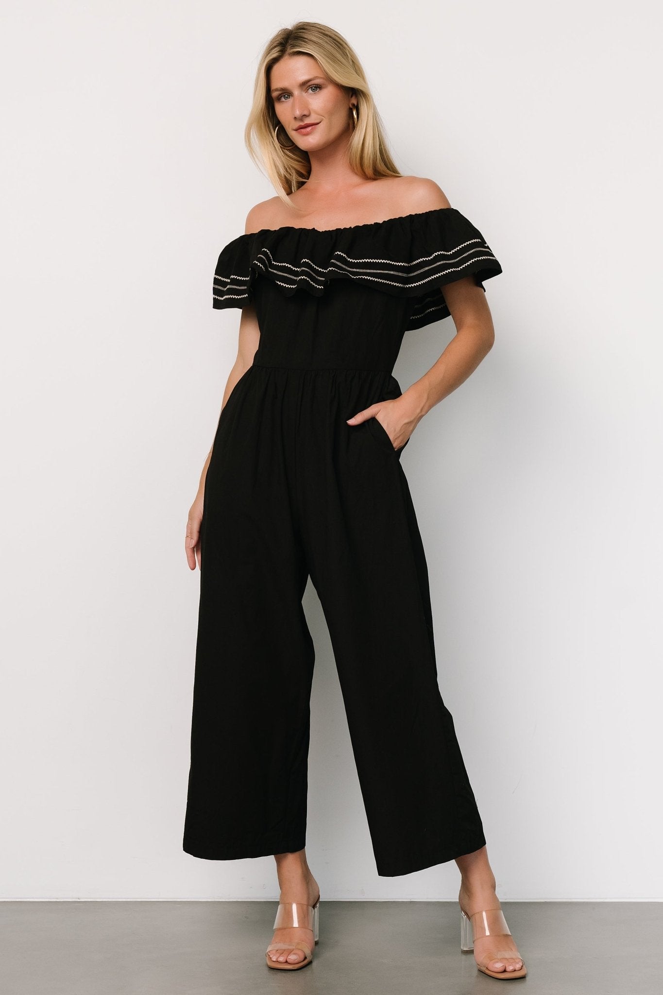 Reyna Off Shoulder Jumpsuit | Black - Baltic Born