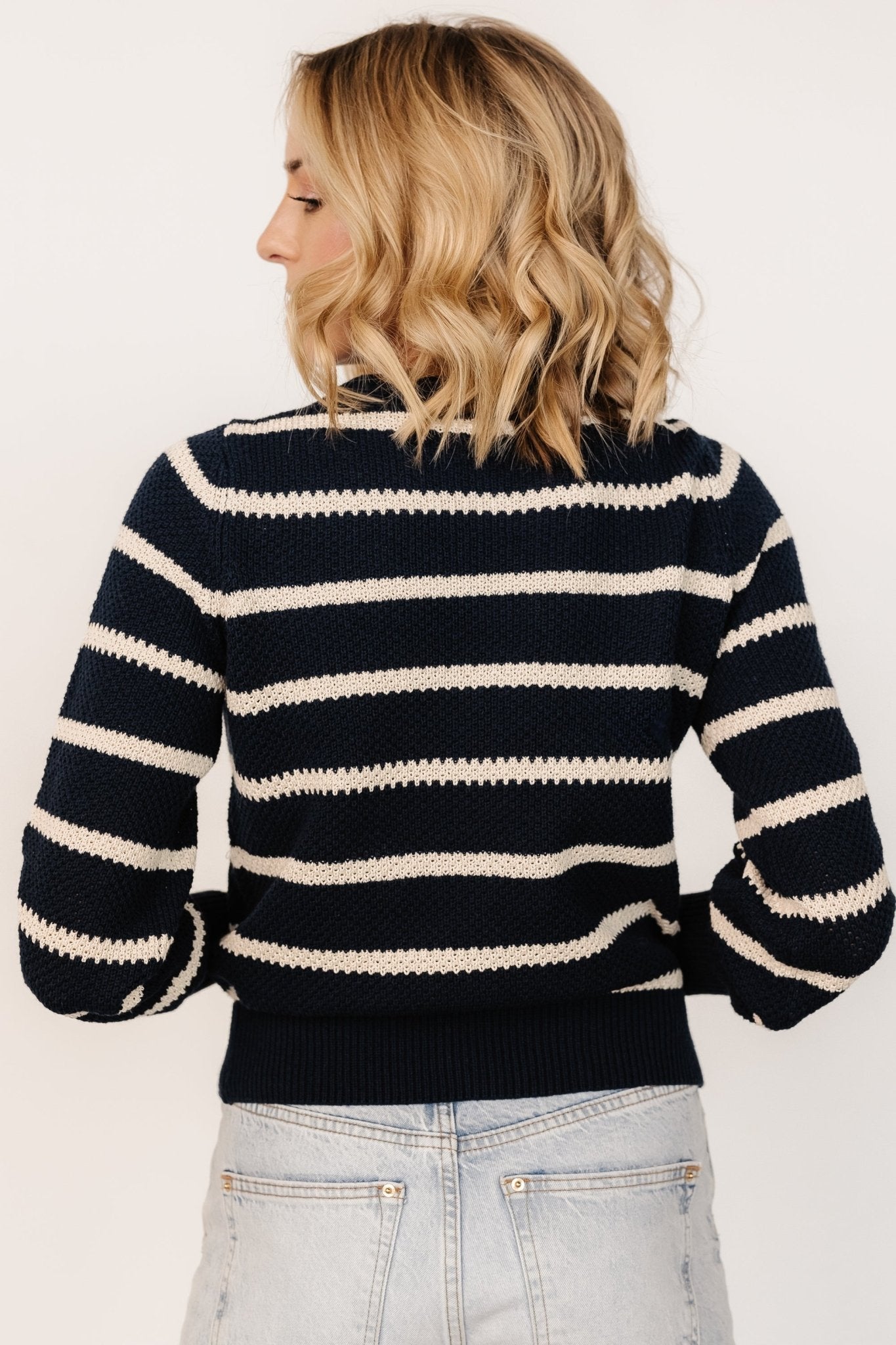 Rianne Knit Sweater | Navy + Cream Stripe - Baltic Born