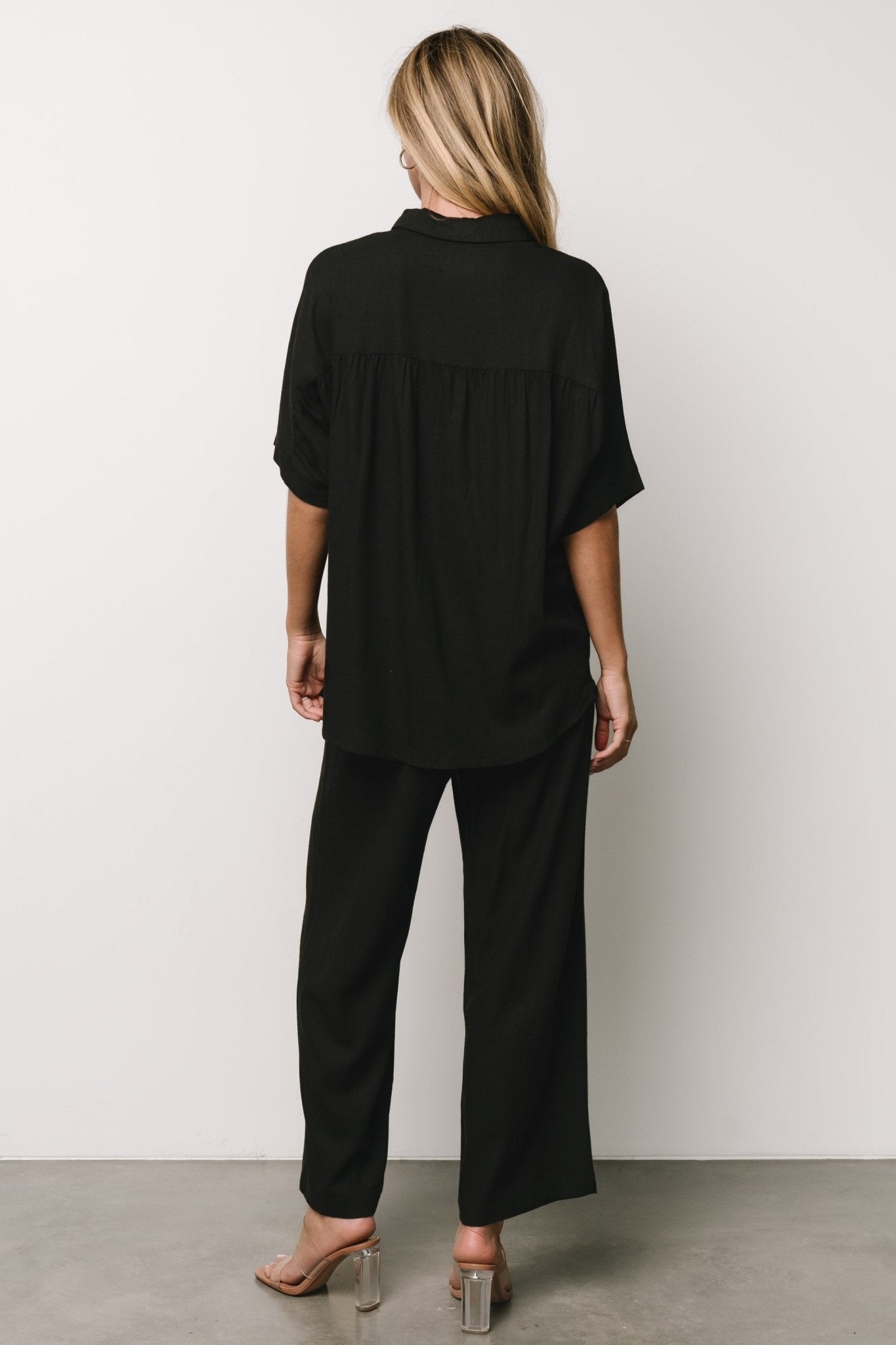 Romy Button Top | Black - Baltic Born