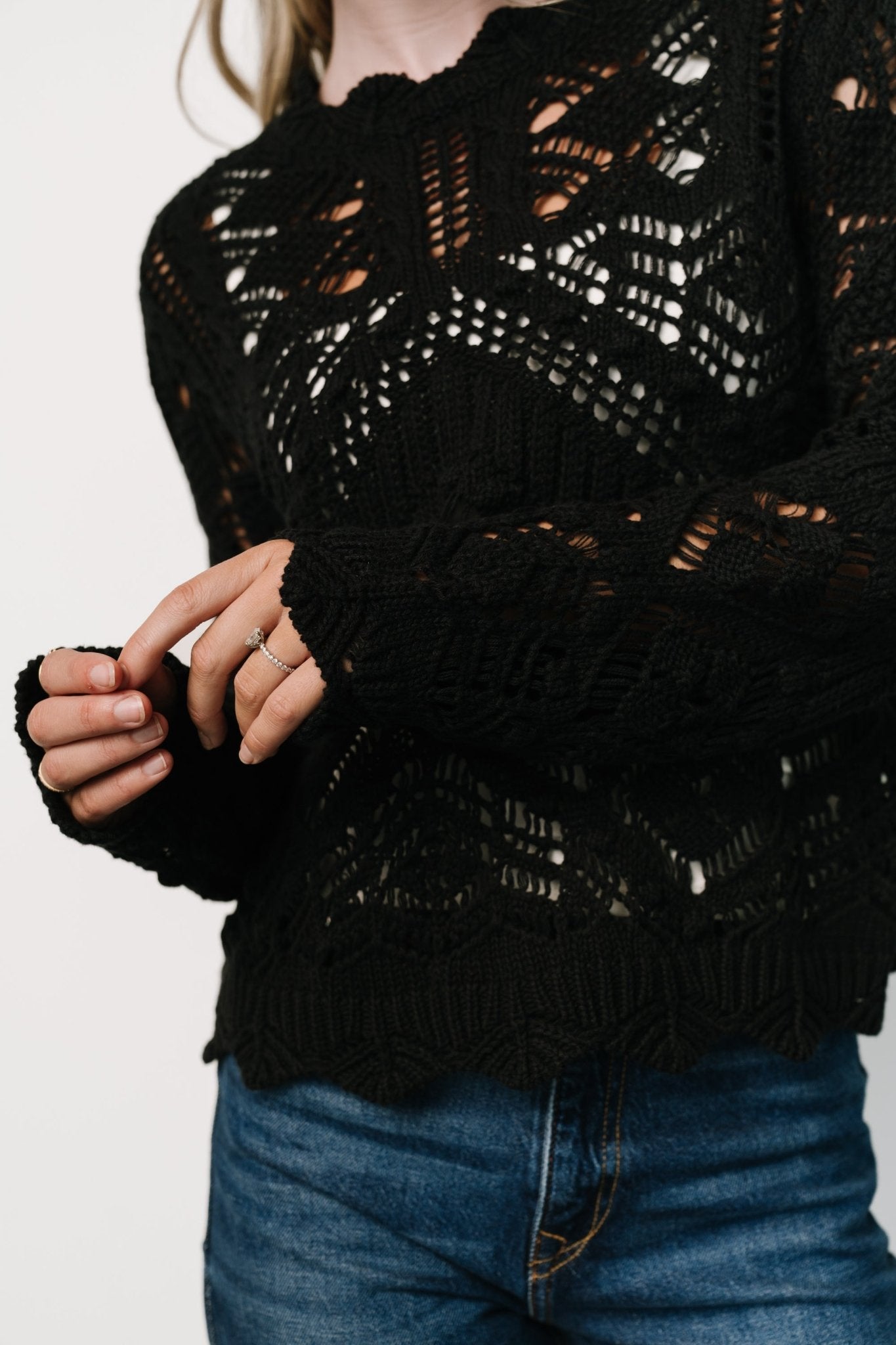 Roseburg Knit Sweater Top | Black - Baltic Born