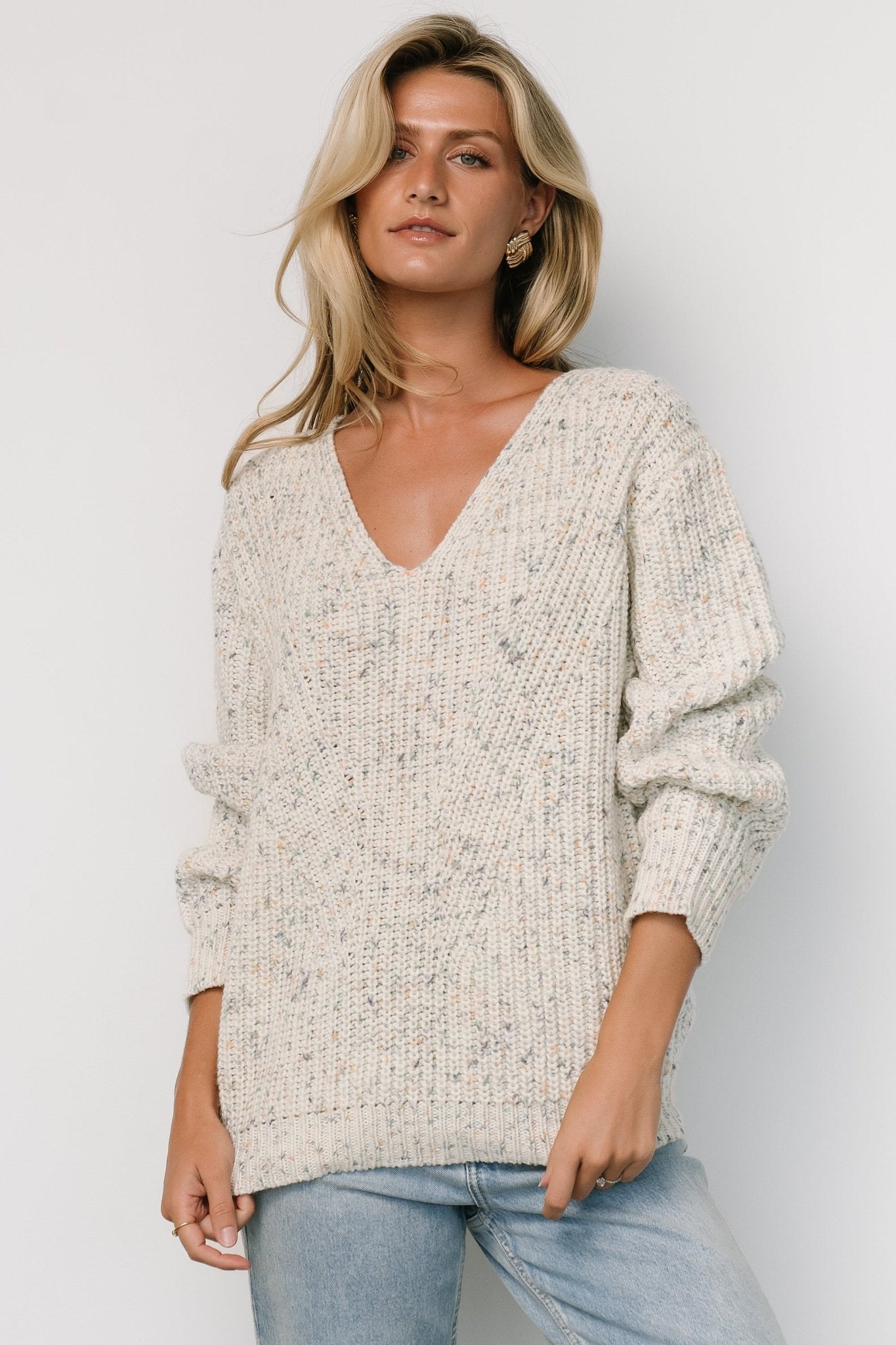 Rosie Knit Sweater | Ivory + Blue Multi - Baltic Born