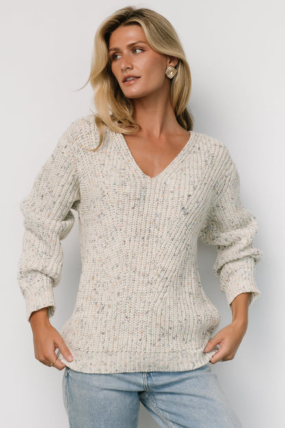 Rosie Knit Sweater | Ivory + Blue Multi - Baltic Born