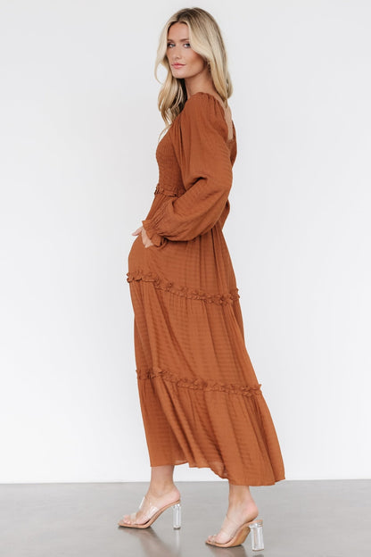 Rowan Tiered Dress | Warm Brown - Baltic Born