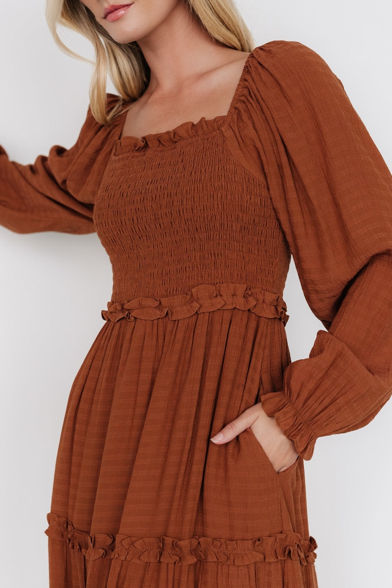 Rowan Tiered Dress | Warm Brown - Baltic Born