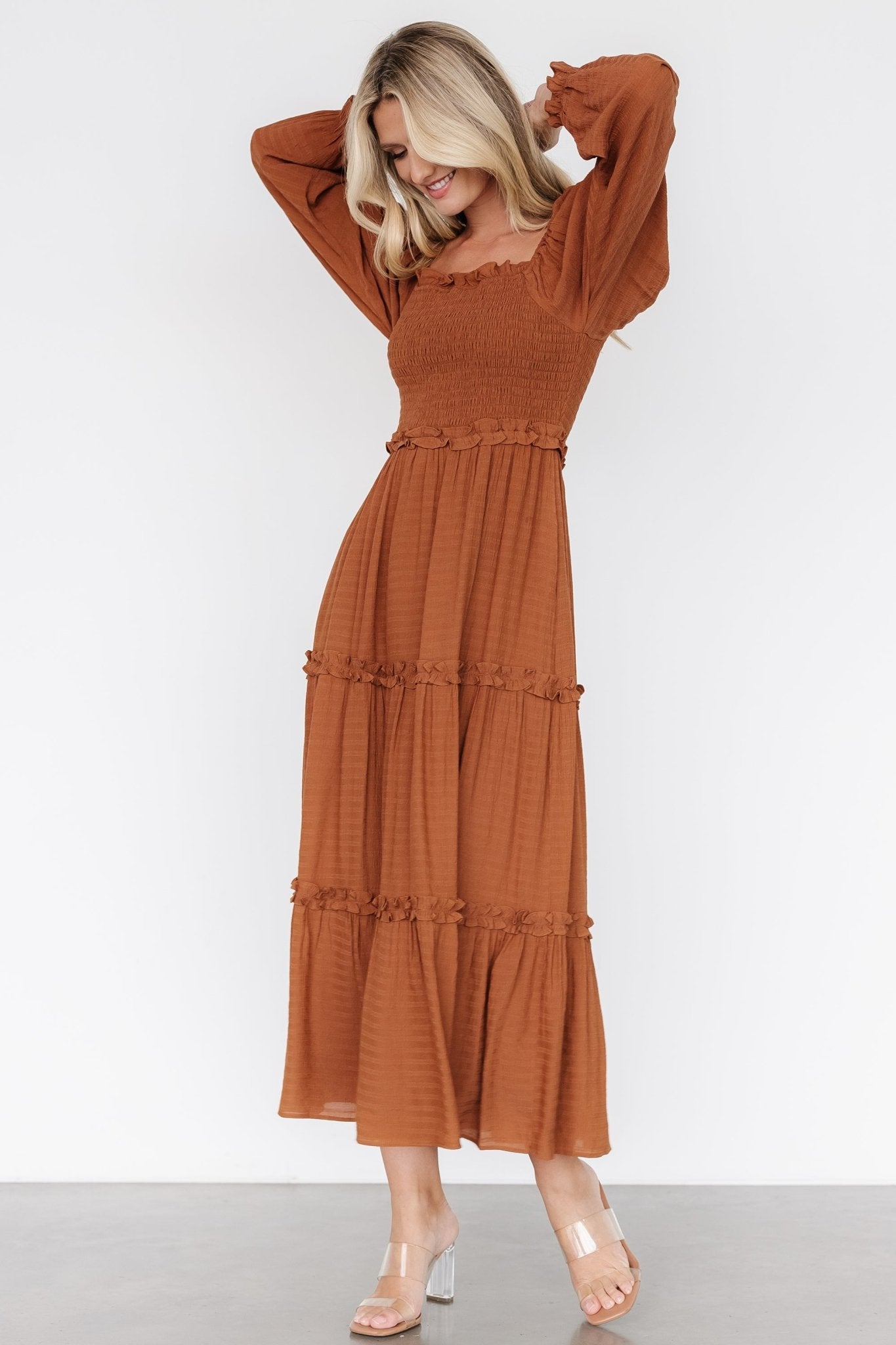 Rowan Tiered Dress | Warm Brown - Baltic Born