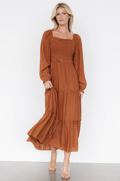 Rowan Tiered Dress | Warm Brown - Baltic Born