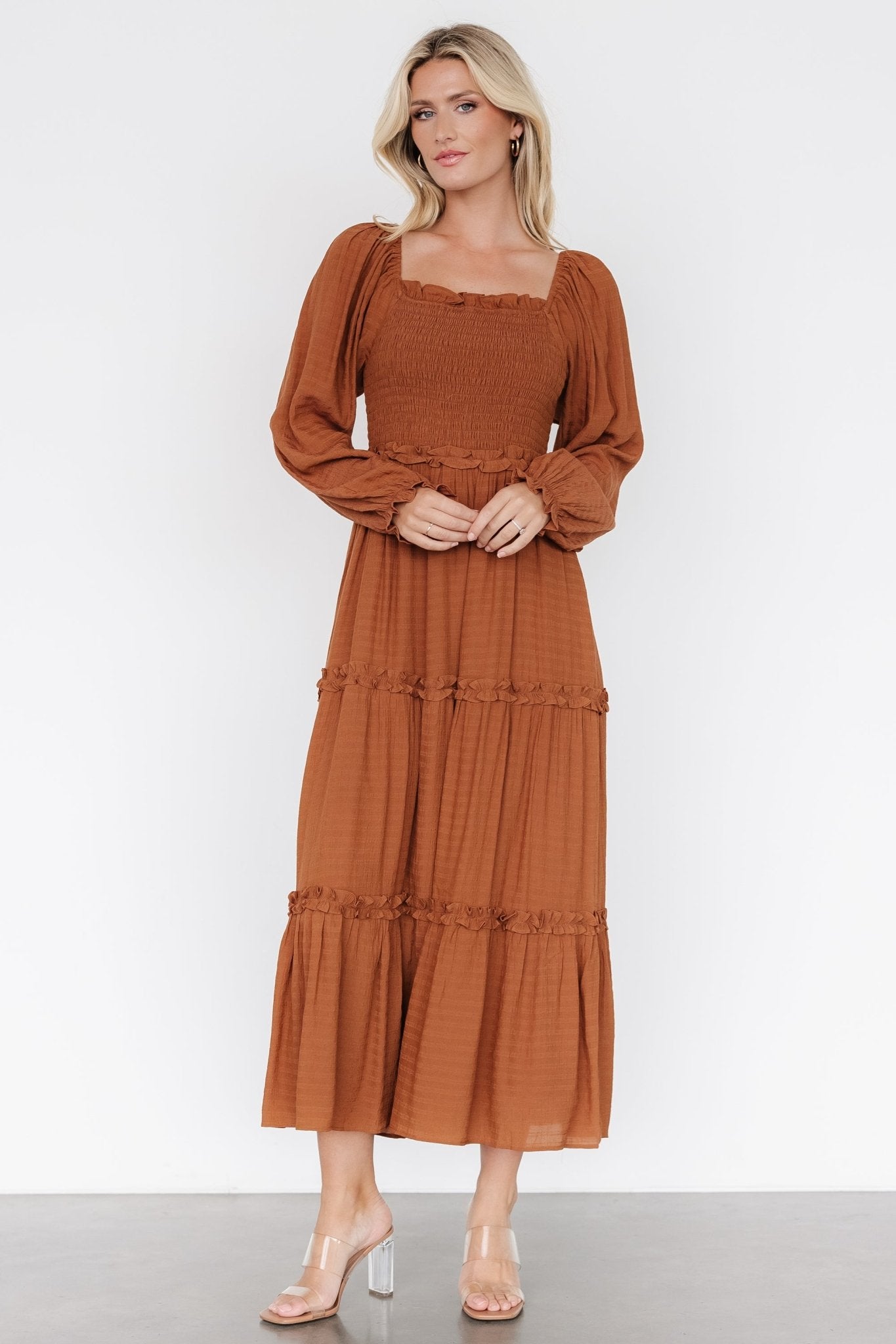 Rowan Tiered Dress | Warm Brown - Baltic Born