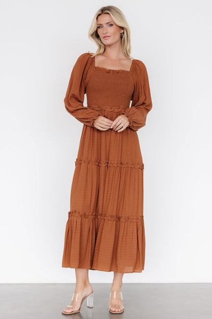 Rowan Tiered Dress | Warm Brown - Baltic Born