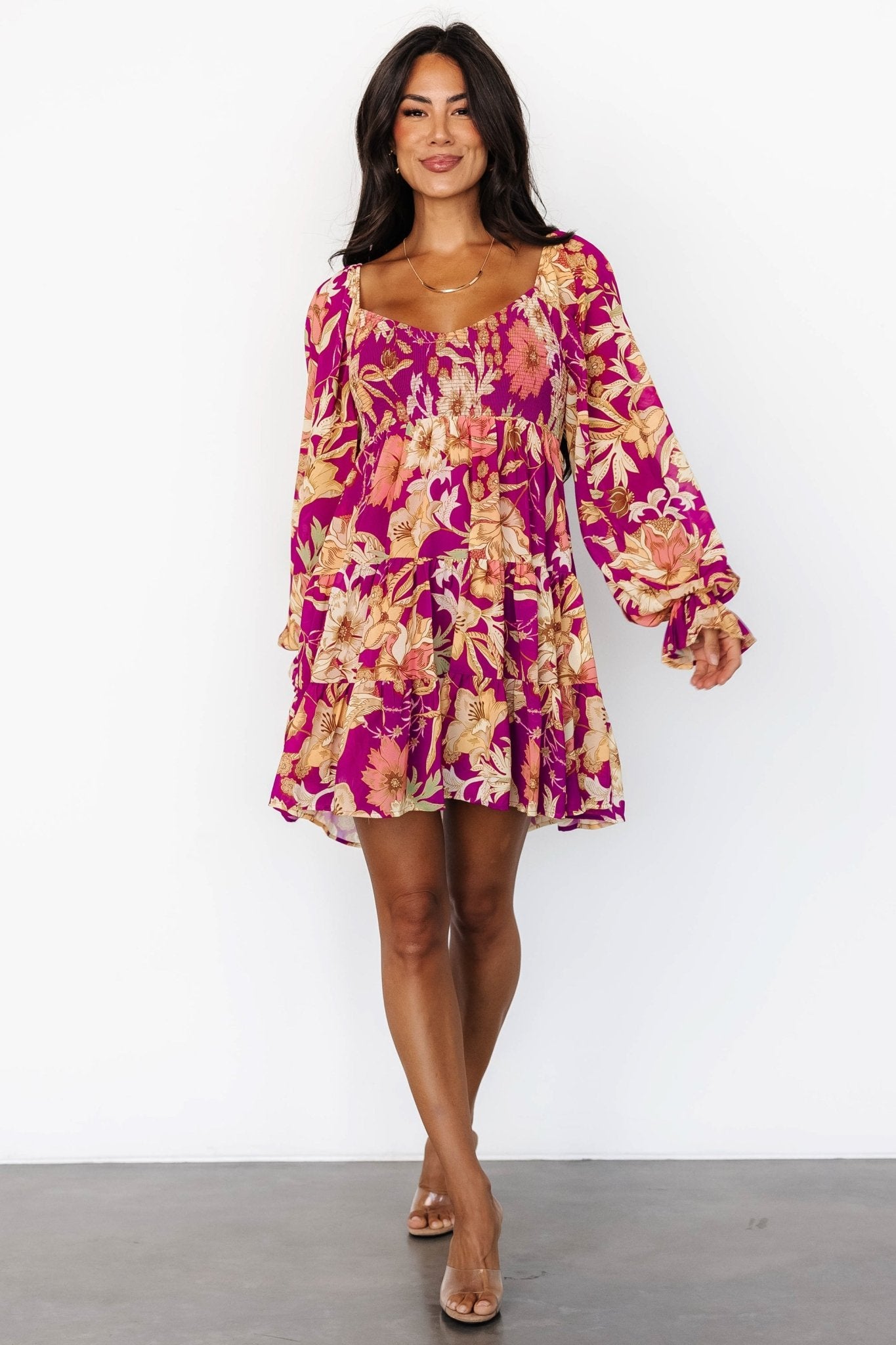 Rubi Short Dress | Magenta Multi Floral - Baltic Born