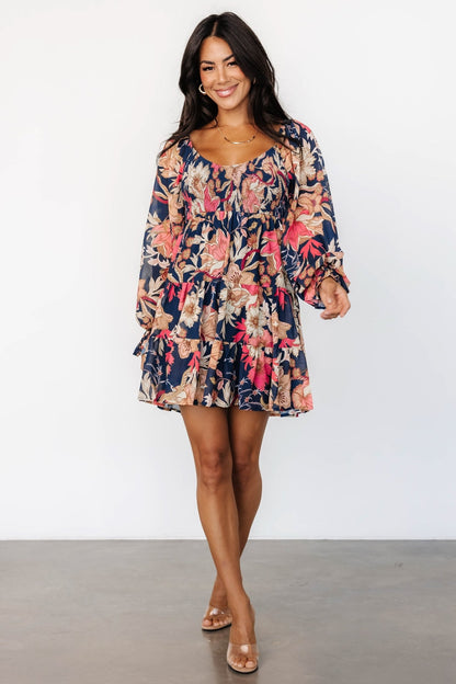 Rubi Short Dress | Navy Multi Floral - Baltic Born