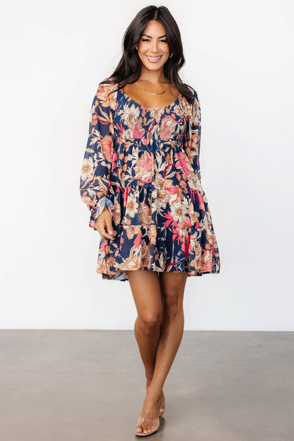 Rubi Short Dress | Navy Multi Floral - Baltic Born