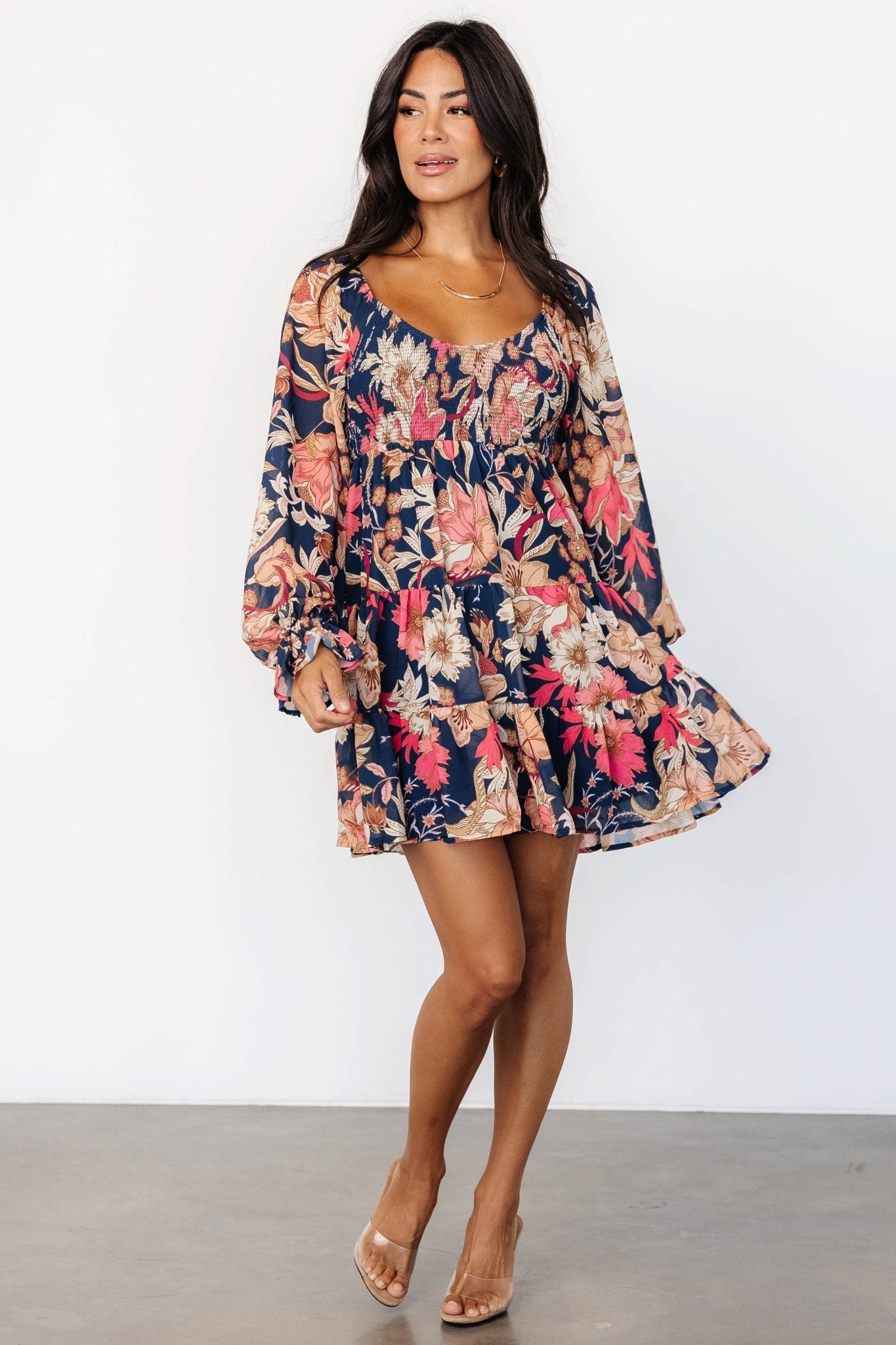 Rubi Short Dress | Navy Multi Floral - Baltic Born