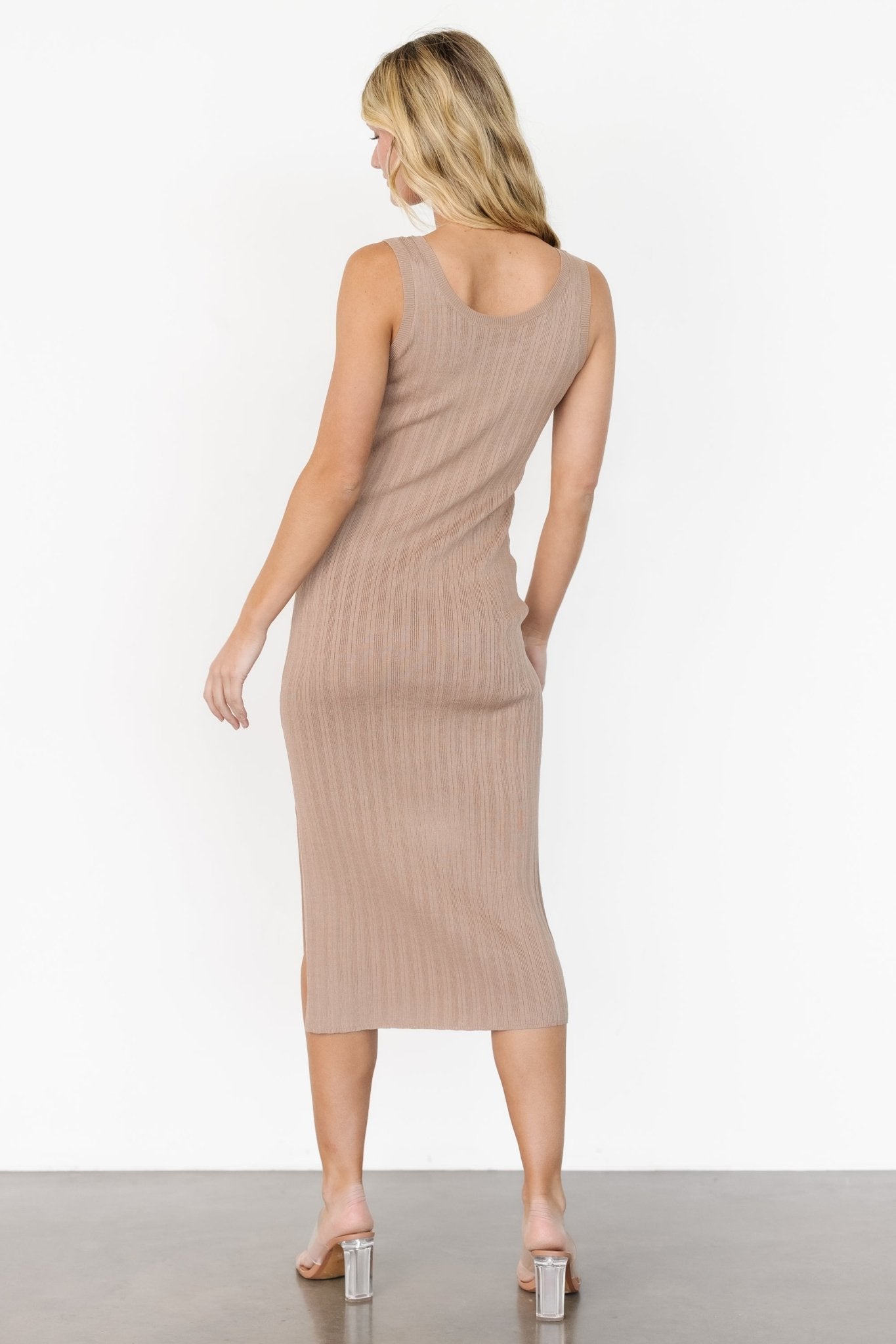 Rue Ribbed Midi Dress | Natural - Baltic Born