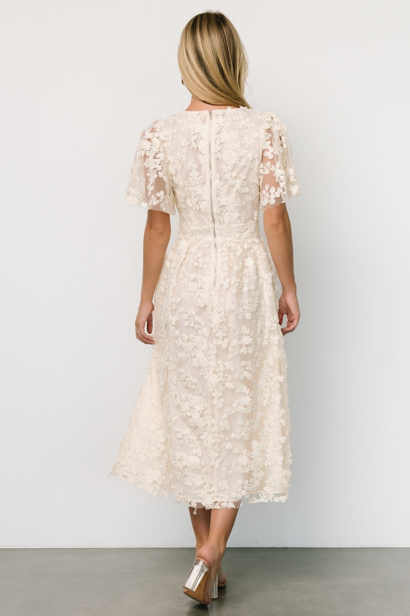 Sadie Embroidered Midi Dress | Vintage Cream - Baltic Born