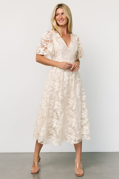 Sadie Embroidered Midi Dress | Vintage Cream - Baltic Born