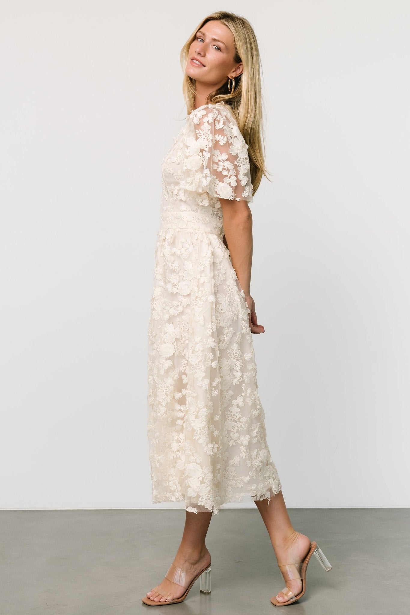 Sadie Embroidered Midi Dress | Vintage Cream - Baltic Born