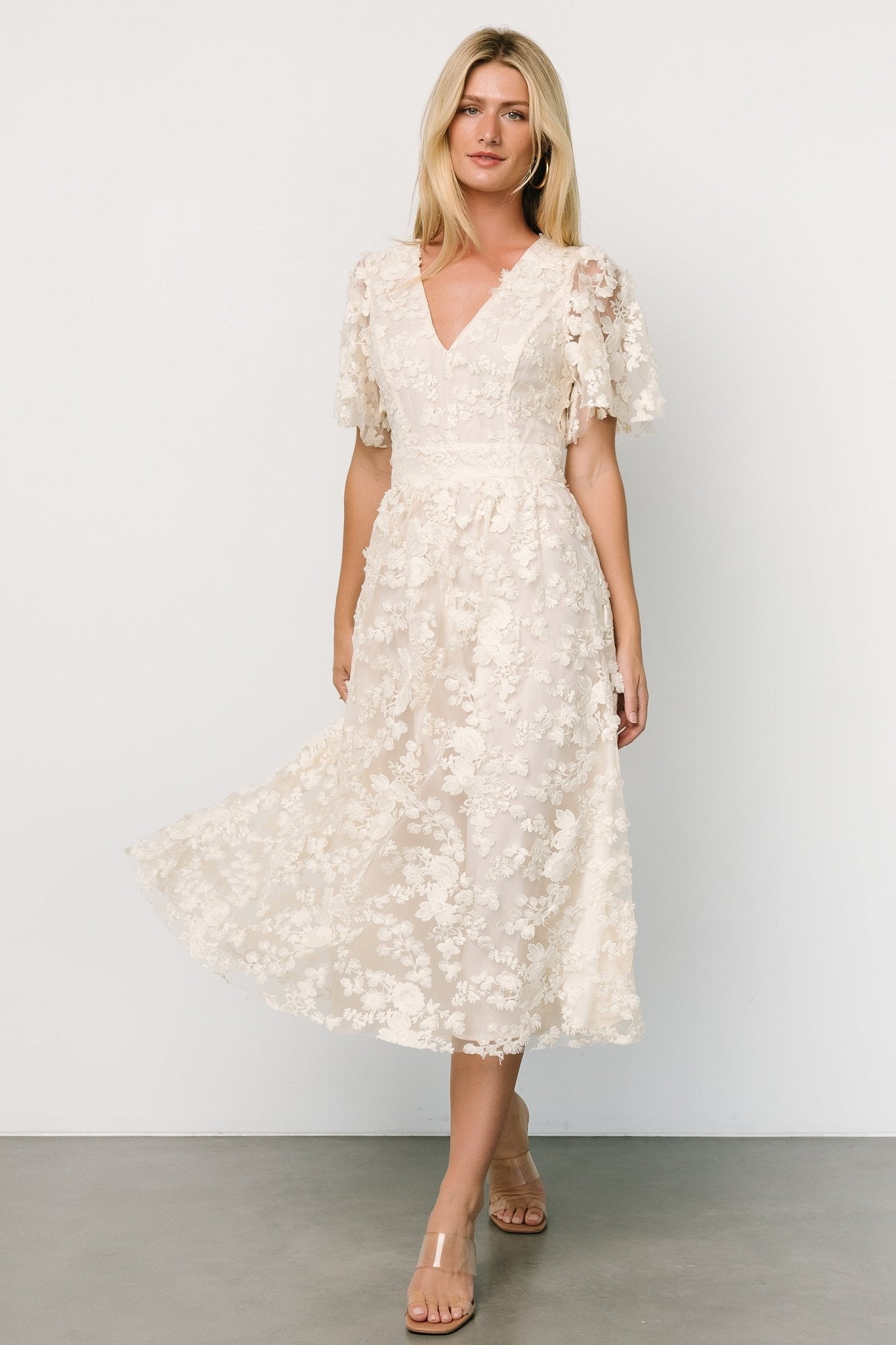 Sadie Embroidered Midi Dress | Vintage Cream - Baltic Born