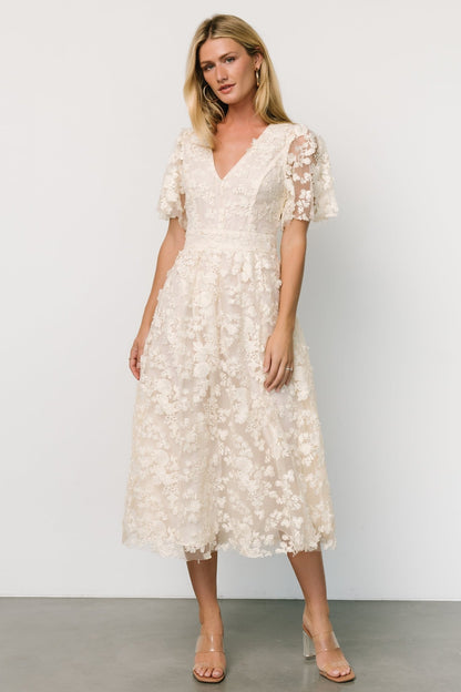 Sadie Embroidered Midi Dress | Vintage Cream - Baltic Born