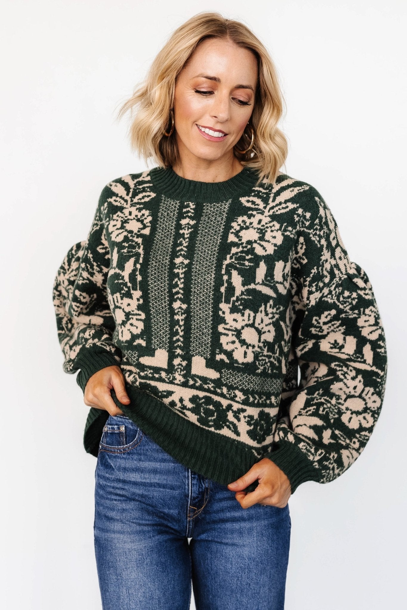 Salzburg Sweater | Dark Green + Taupe - Baltic Born