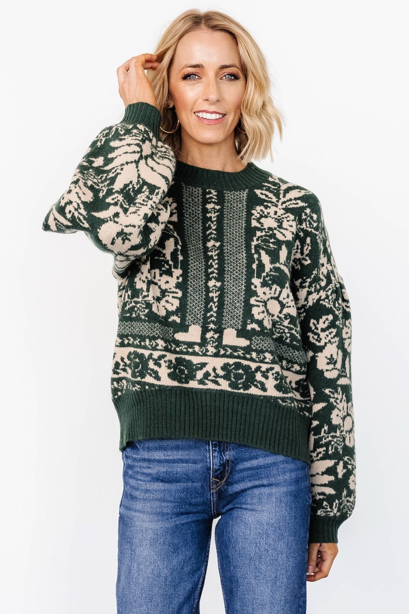 Salzburg Sweater | Dark Green + Taupe - Baltic Born