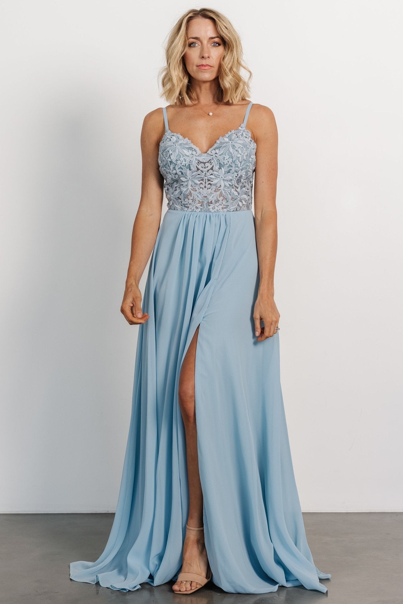 Samantha Lace Top Gown | Light Blue - Baltic Born