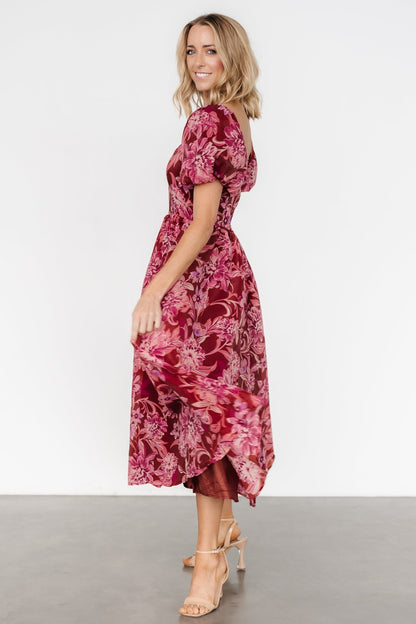 Samara Midi Dress | Rust + Pink - Baltic Born