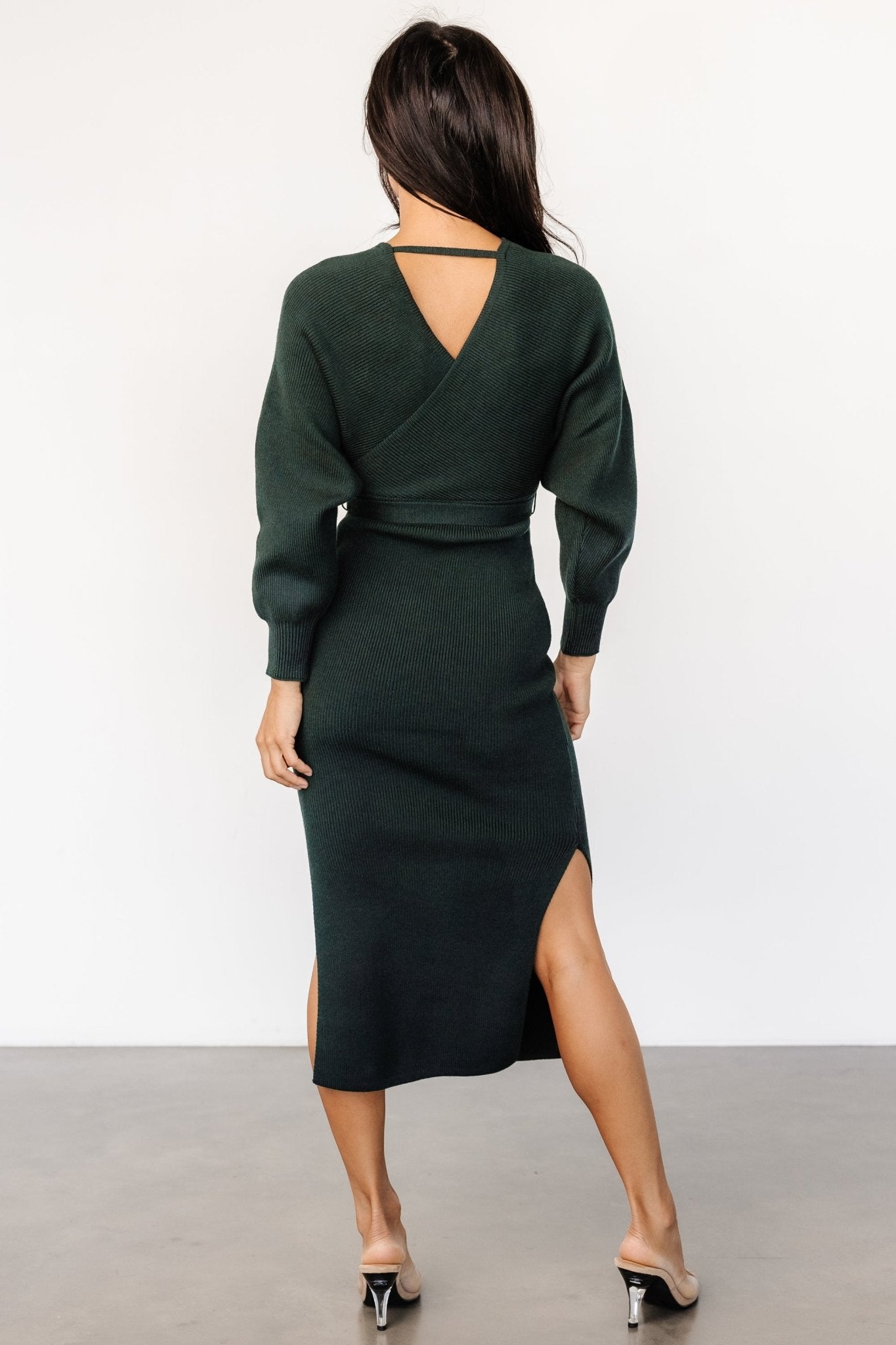 Sammi Faux Wrap Dress | Deep Pine - Baltic Born