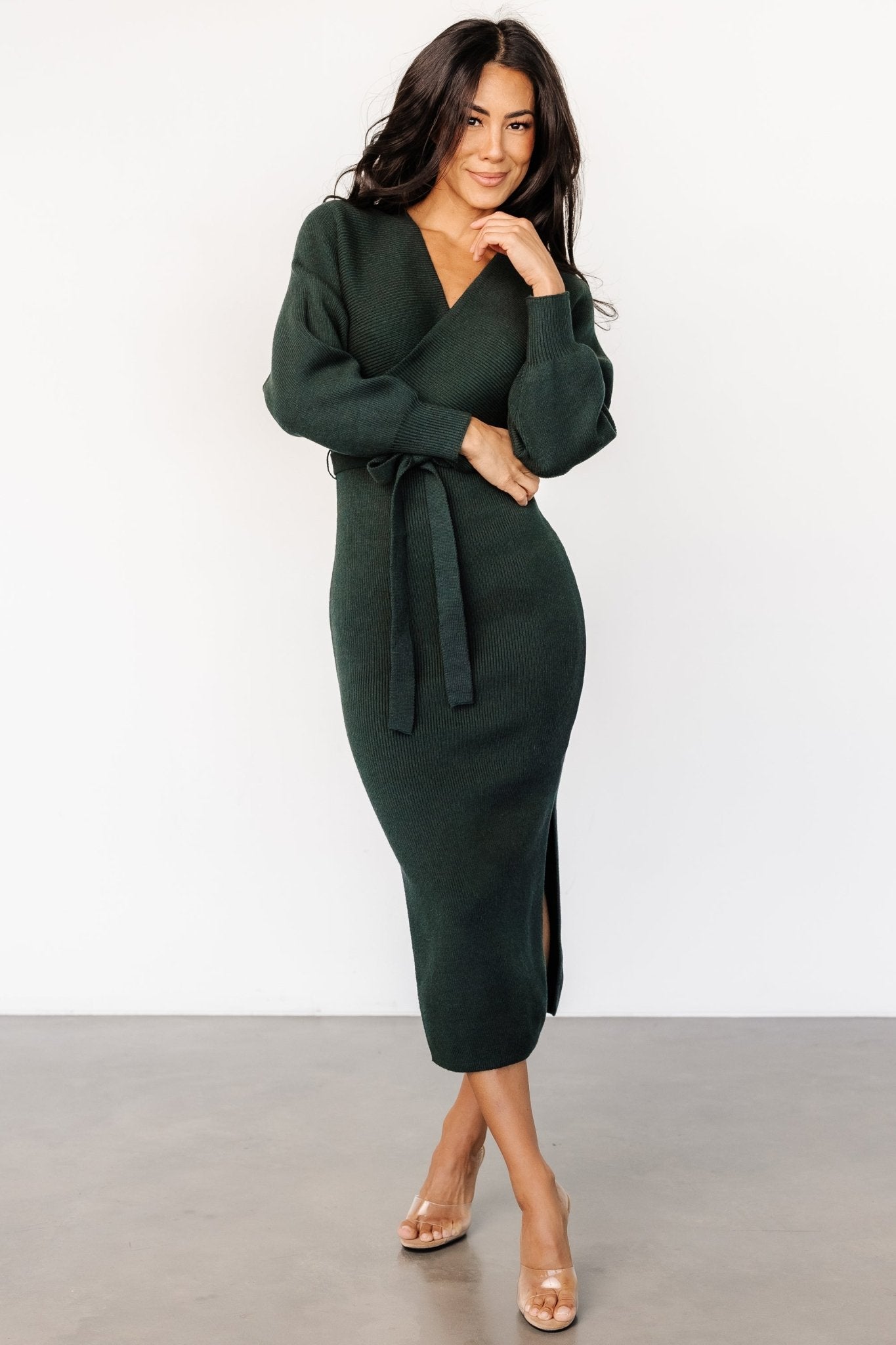 Sammi Faux Wrap Dress | Deep Pine - Baltic Born