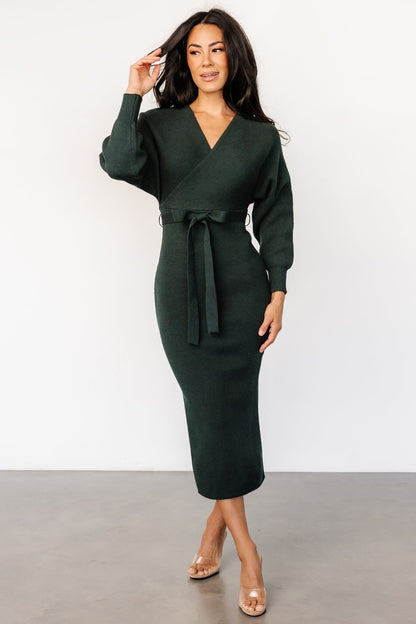 Sammi Faux Wrap Dress | Deep Pine - Baltic Born