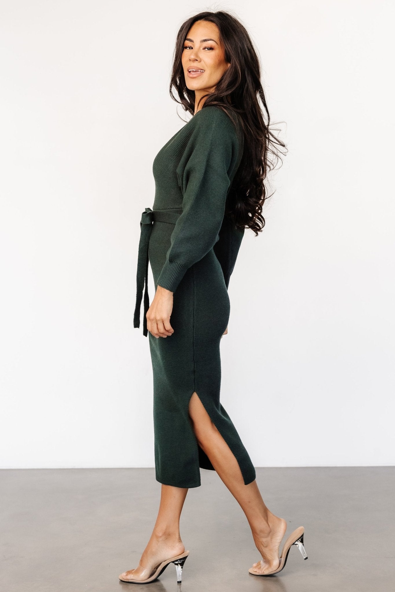 Sammi Faux Wrap Dress | Deep Pine - Baltic Born