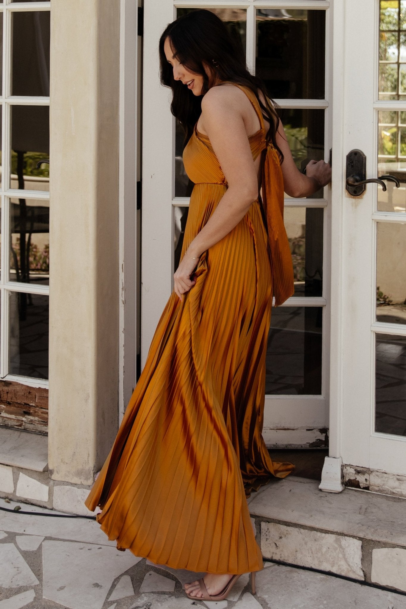 Sandra Pleated Maxi Dress | Copper - Baltic Born