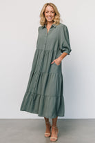 Sandy Button Tiered Dress | Jade - Baltic Born