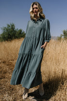 Sandy Button Tiered Dress | Jade - Baltic Born