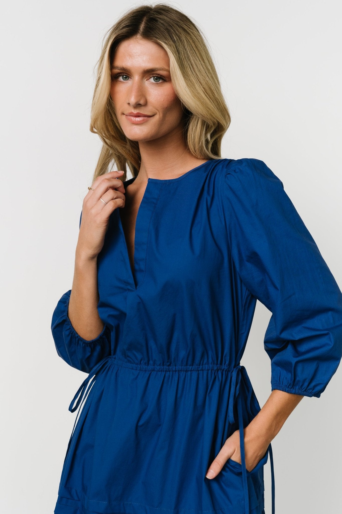 Santa Fe Poplin Midi Dress | Cobalt - Baltic Born