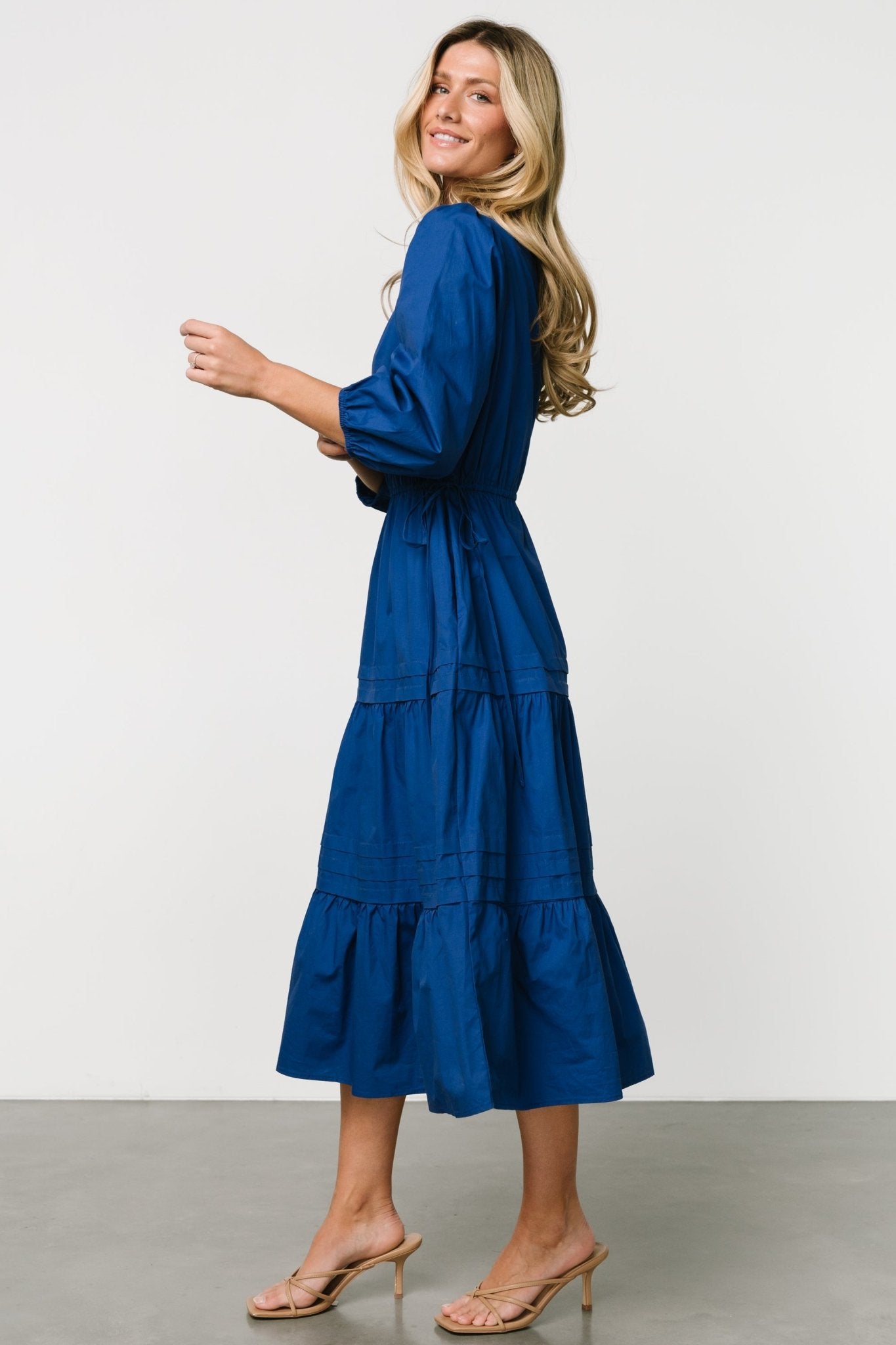 Santa Fe Poplin Midi Dress | Cobalt - Baltic Born