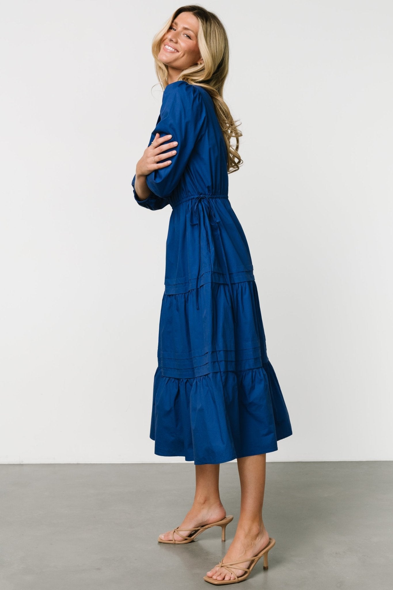 Santa Fe Poplin Midi Dress | Cobalt - Baltic Born