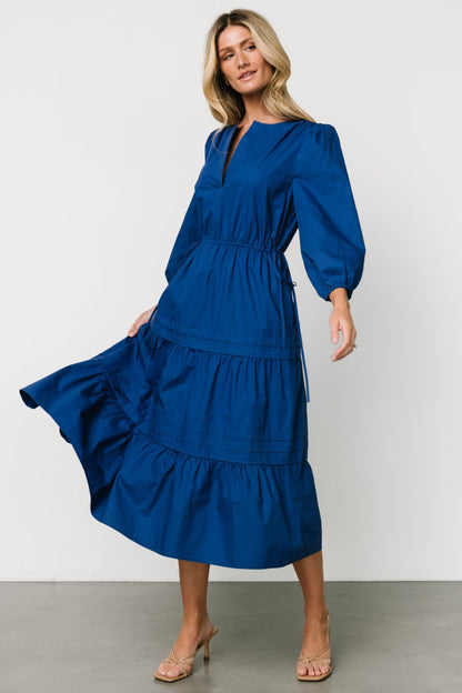 Santa Fe Poplin Midi Dress | Cobalt - Baltic Born