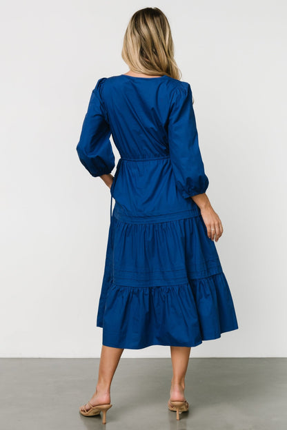 Santa Fe Poplin Midi Dress | Cobalt - Baltic Born