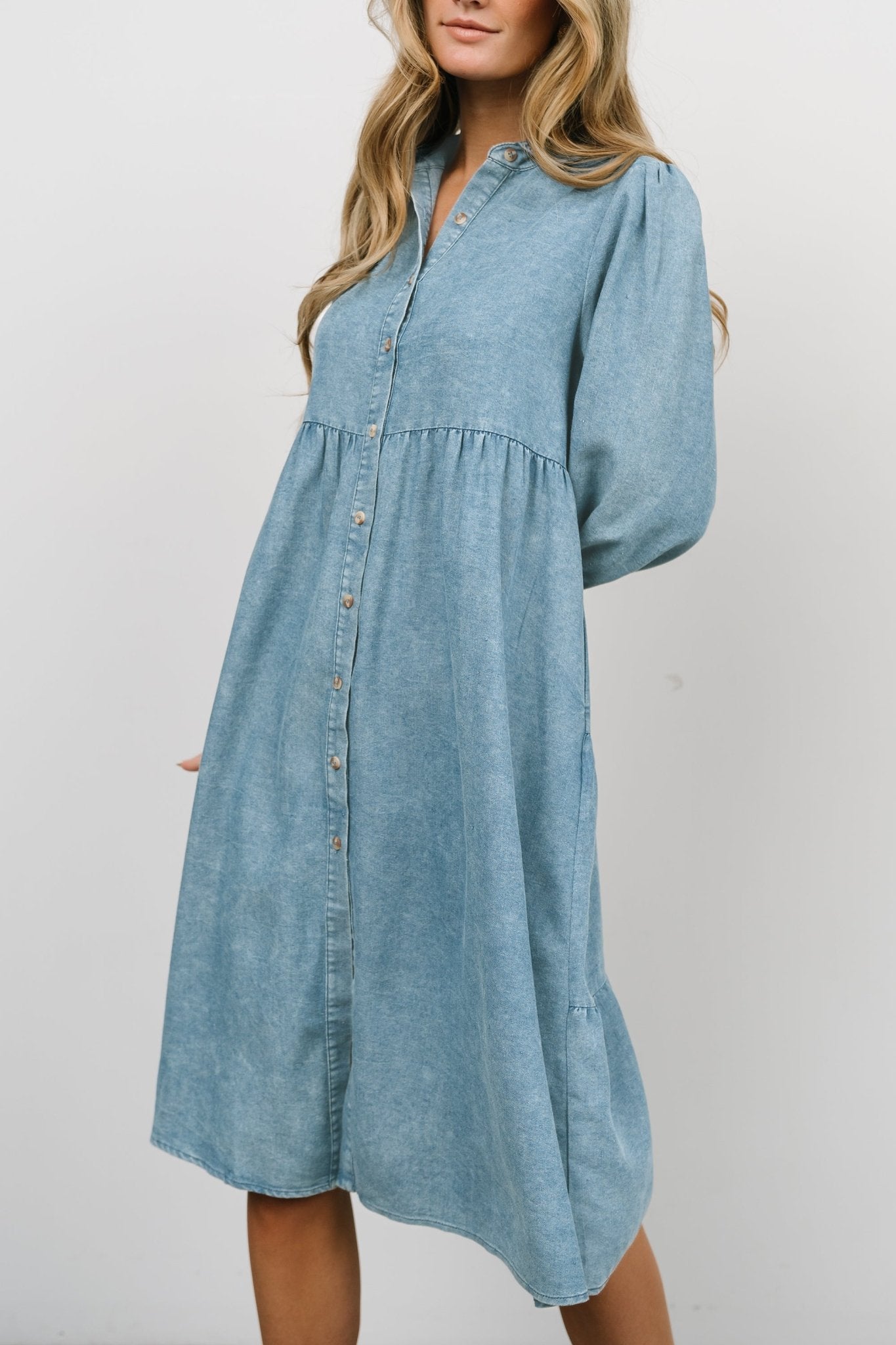 Sari Babydoll Dress | Chambray | Baltic Born