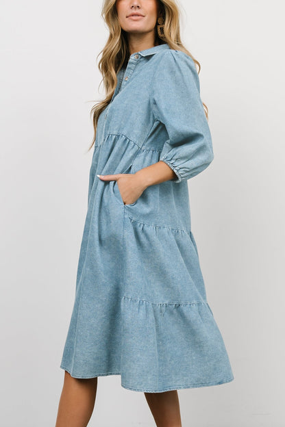 Sari Babydoll Dress | Chambray - Baltic Born