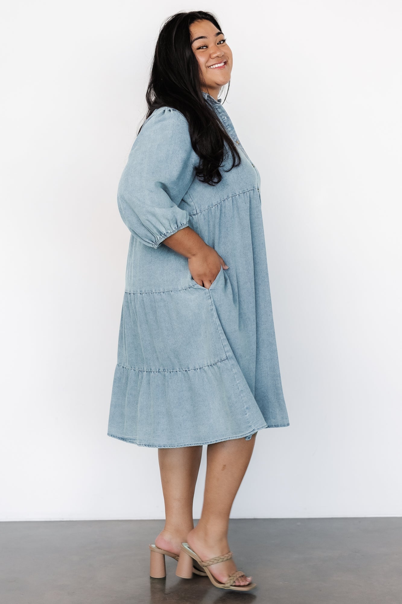 Sari Babydoll Dress | Chambray Sari Babydoll Dress | Chambray
