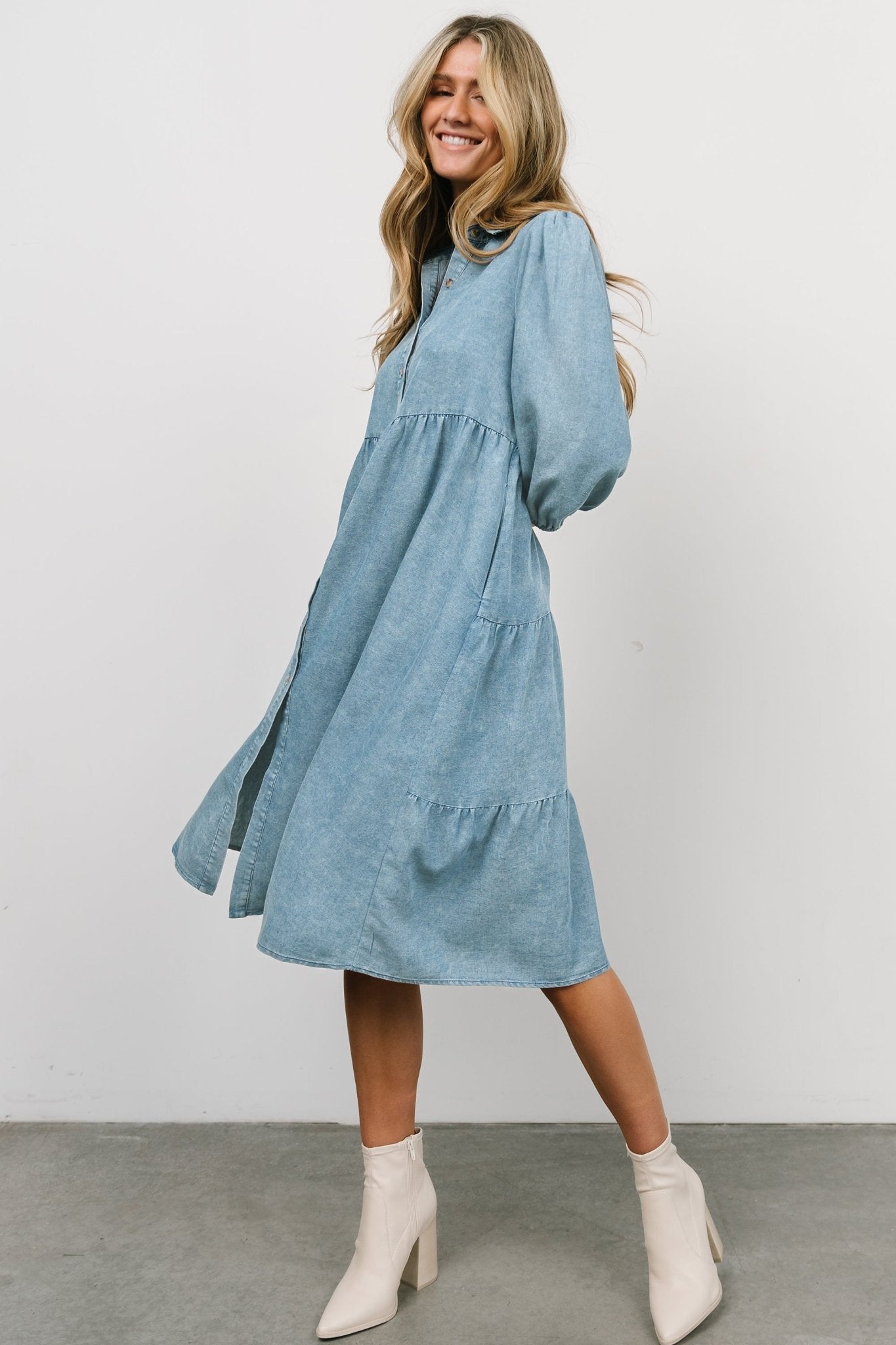 Sari Babydoll Dress | Chambray - Baltic Born