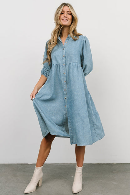 Sari Babydoll Dress | Chambray - Baltic Born