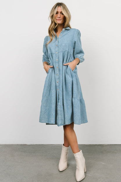 Sari Babydoll Dress | Chambray - Baltic Born